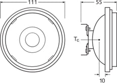 LEDVANCE Superior LED AR111 7.4W G53 3000K Dimmable Spot - 4099854048548