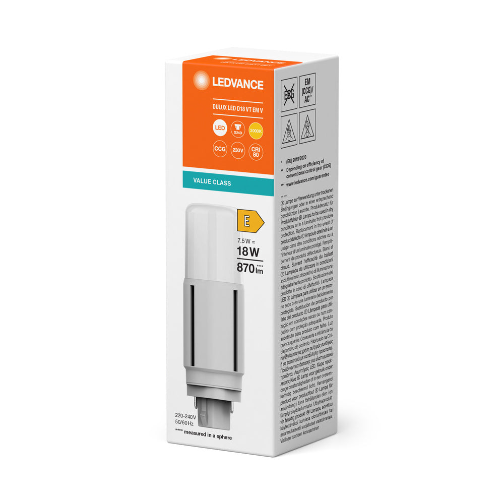 LEDVANCE Dulux LED G24d 7.5W 830 Lampe De Montage Verticale - 4058075821859
