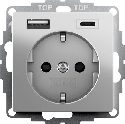 Prise Murale Usb Double Gira Avec Sécurité Plus - 2459600