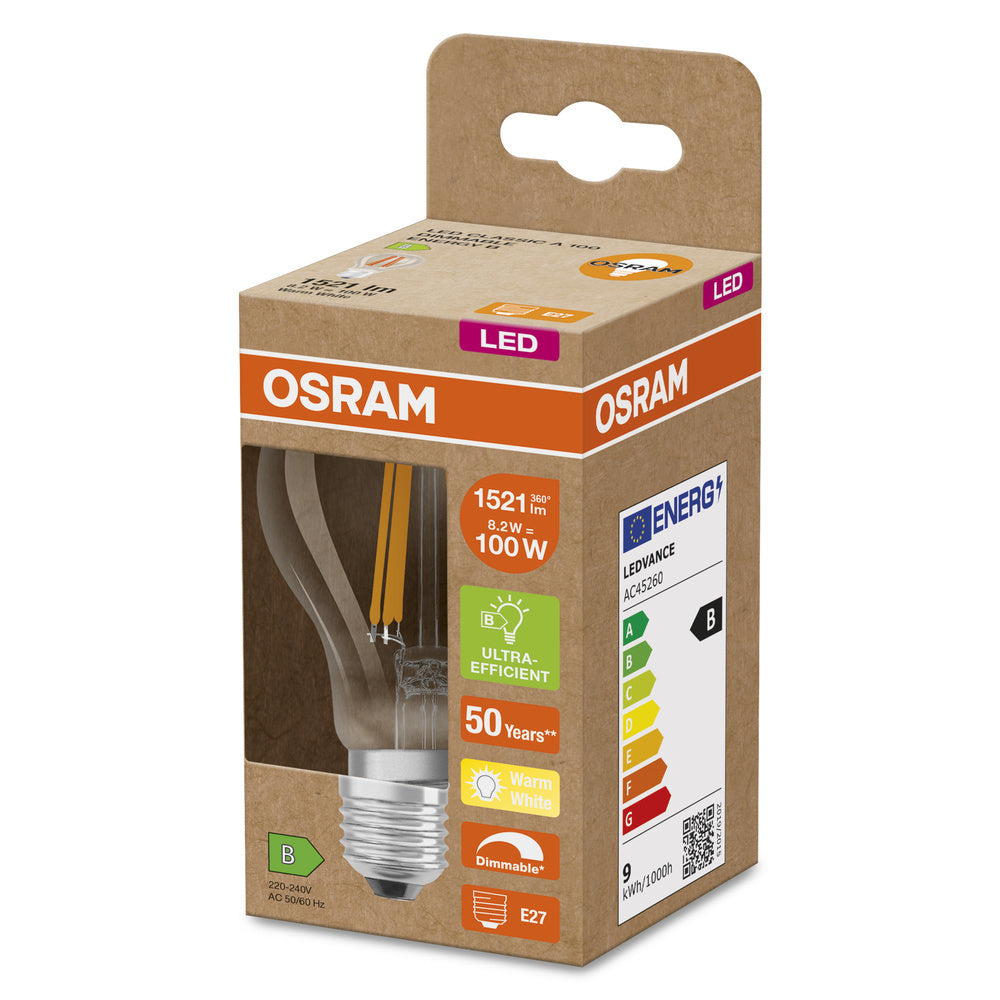 OSRAM LED Classique A Dimmable E27 8.2W Classe B Ampoule - 4099854065392