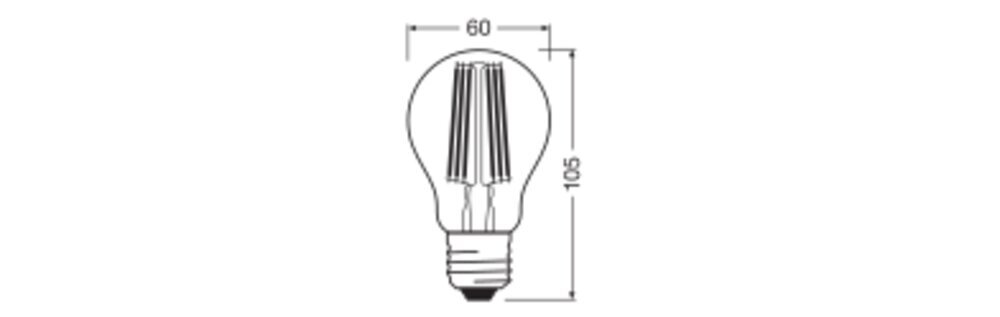 OSRAM LED Classique A Dimmable E27 8.2W Classe B Ampoule - 4099854065392