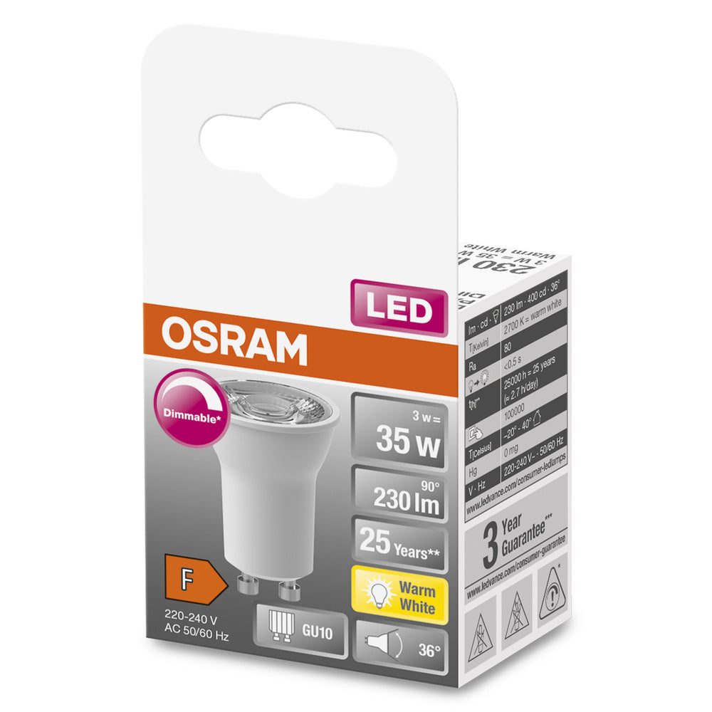 Osram Led Superstar Par11 3W Gu10 2700K Spot Dimmable [2 Pièces]