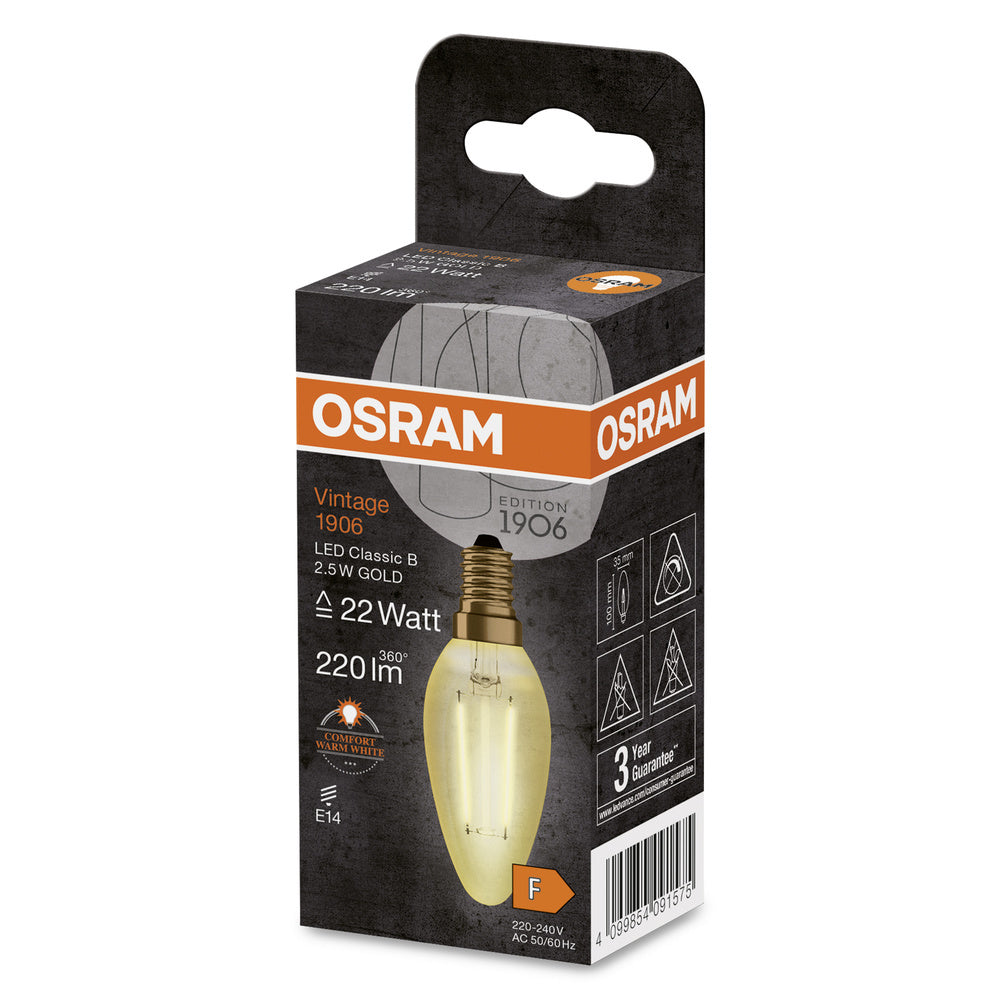Bougie Led Vintage 1906 Or E14 2.5W 2400K - 4099854091575 [2 Pièces]