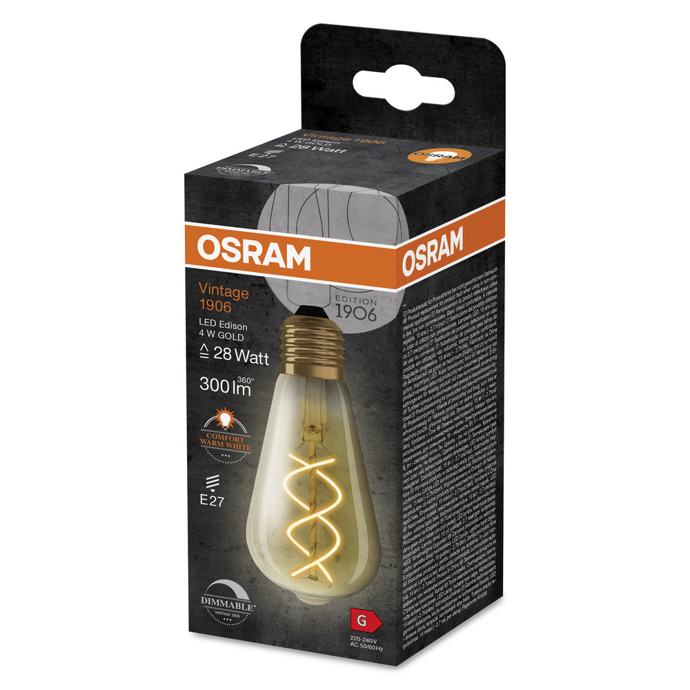 Vintage 1906 LED Edison E27 4W Dimmable Ampoule Filament Doré - 4099854090103