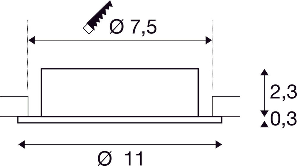 SLV Nouvelle Tria 75 XL Ronde GU10 Luminaire Encastrable Plafond Noir - 1007625