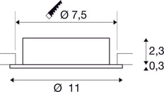 SLV Nouvelle Tria 75 XL Ronde GU10 Luminaire Encastrable Plafond Noir - 1007625