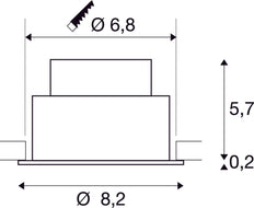 SLV Nouvelle Tria 68 LED Spot Encastrable IP65 3000K Noir - 1007408