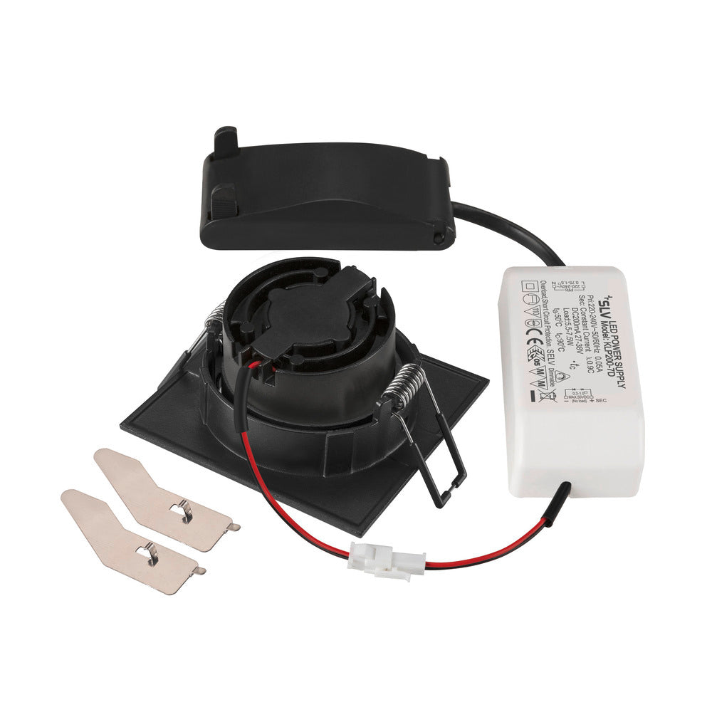 SLV Nouvelle Tria 68 LED Carré Encastré Downlight Noir 3000K - 1007398