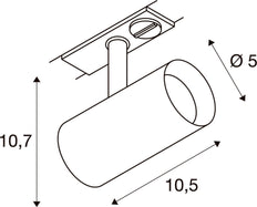 SLV Noblo LED Rail Spot 8.4W Noir 2000-3000K - 1007352
