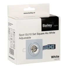 Spot Réglable Carré GU10 Encastré Aluminium Blanc - 146076