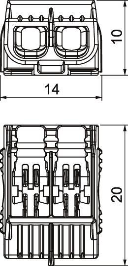 OBO Connecteur De Fil Rigide Flexible À Levier Universel 2 - 2054422 [100 Pièces]