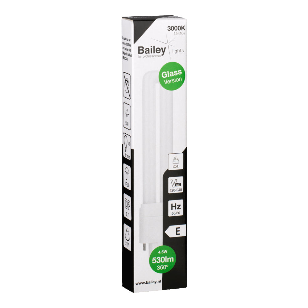 Bailey Led Pl Verre G23 4.5W 530lm Blanc Chaud Lampe - 146107