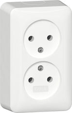 Prise Double 16A 250V Montage En Surface Blanc Pur - 479114