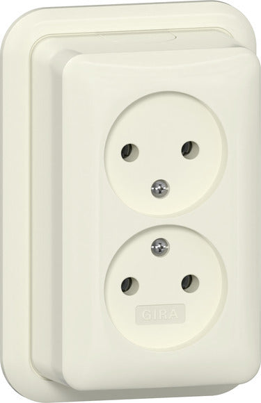 Prise Double Gira 16A 250V En Saillie Blanche - 479110