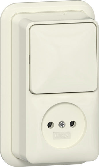 Gira Montage En Surface Prise Combinée À 2 Pôles Crème Blanc - 447610
