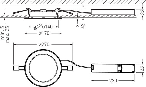Multilumen Led Downlight 2325 Série 2000lm - 7791140