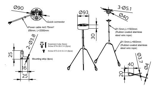 Philips CoreLine Panneau SME-4 Kit De Suspension Blanc - 8720169752498
