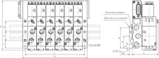 G1/8'' 12x Pneumatic Valve Terminal 24V DC 1.5-8bar/21.0-112psi Multi-pole E.MC