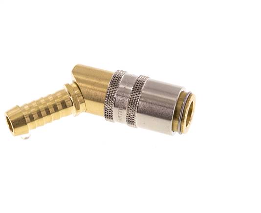 Laiton DN 6 (Euro) Manchon d'accouplement d'air 9 mm Pilier de tuyau 45-deg