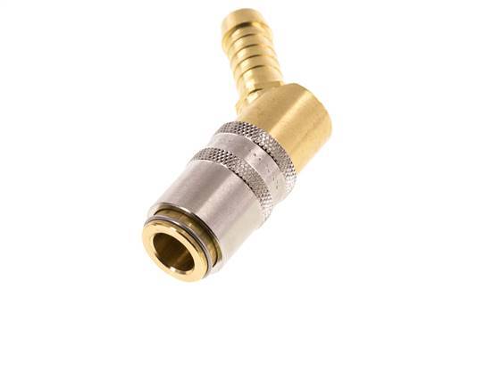 Brass DN 6 Mold Coupling Socket 9 mm Hose Pillar 45-deg