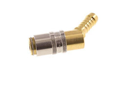 Brass DN 6 Mold Coupling Socket 9 mm Hose Pillar 45-deg