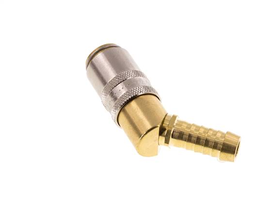 Laiton DN 6 (Euro) Manchon d'accouplement d'air 9 mm Pilier de tuyau 45-deg