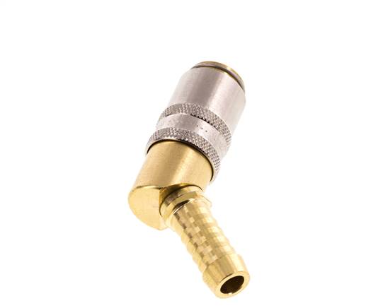 Laiton DN 6 (Euro) Manchon d'accouplement d'air 9 mm Pilier de tuyau 45-deg