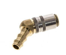 Laiton DN 6 (Euro) Manchon d'accouplement d'air 9.5 mm Pilier de tuyau 45-deg