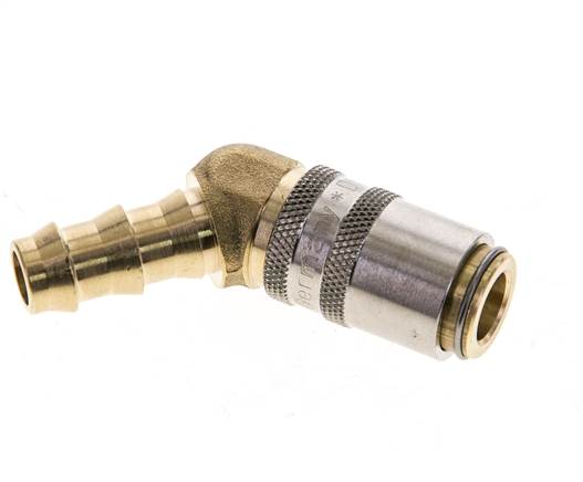 Laiton DN 6 (Euro) Manchon d'accouplement d'air 9.5 mm Pilier de tuyau 45-deg