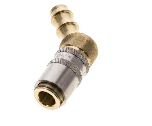Laiton DN 6 (Euro) Manchon d'accouplement d'air 9.5 mm Pilier de tuyau 45-deg