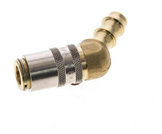Laiton DN 6 (Euro) Manchon d'accouplement d'air 9.5 mm Pilier de tuyau 45-deg