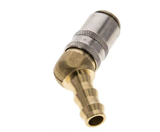 Laiton DN 6 (Euro) Manchon d'accouplement d'air 9.5 mm Pilier de tuyau 45-deg