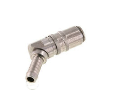 Stainless Steel DN 6 Mold Coupling Socket 9 mm Hose Pillar 45-deg