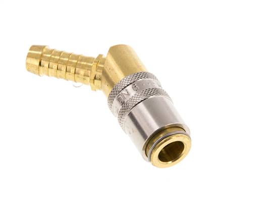 Laiton DN 6 Embout d'accouplement de moule 9 mm Pilier de tuyau Protection contre le déverrouillage 45-deg