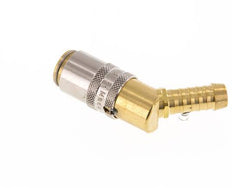 Brass DN 6 Mold Coupling Socket 9 mm Hose Pillar Unlocking Protection 45-deg