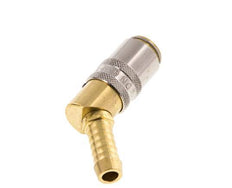 Brass DN 6 Mold Coupling Socket 9 mm Hose Pillar Unlocking Protection 45-deg