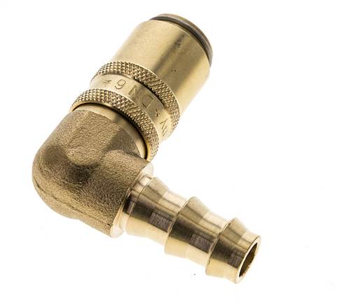 Laiton DN 6 (Micro) Manchon d'accouplement d'air 9.5 mm Pilier de tuyau double obturation