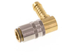 Brass DN 6 Mold Coupling Socket 9 mm Hose Pillar 90-deg