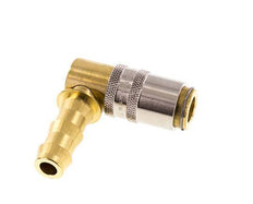 Brass DN 6 Mold Coupling Socket 9.5 mm Hose Pillar 90-deg