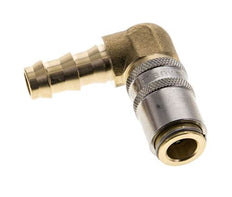Laiton DN 6 (Euro) Manchon d'accouplement d'air 9.5 mm Pilier de tuyau 90-deg