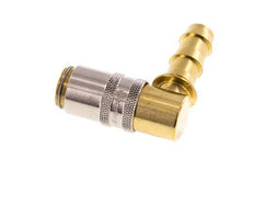 Brass DN 6 Mold Coupling Socket 9.5 mm Hose Pillar 90-deg