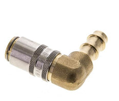 Laiton DN 6 (Euro) Manchon d'accouplement d'air 9.5 mm Pilier de tuyau 90-deg