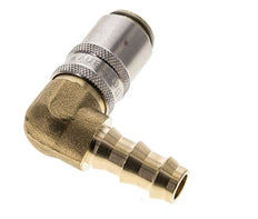 Laiton DN 6 (Euro) Manchon d'accouplement d'air 9.5 mm Pilier de tuyau 90-deg