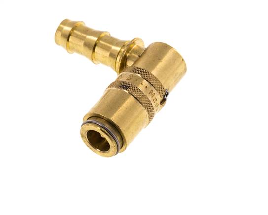 Laiton DN 6 Embout de raccord de moule 9,5 mm Pilier de tuyau Protection contre le déverrouillage Double obturation 90-deg