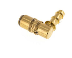 Laiton DN 6 Embout de raccord de moule 9,5 mm Pilier de tuyau Protection contre le déverrouillage Double obturation 90-deg