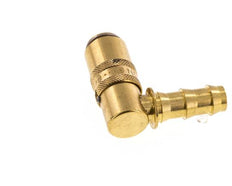 Laiton DN 6 Embout de raccord de moule 9,5 mm Pilier de tuyau Protection contre le déverrouillage Double obturation 90-deg