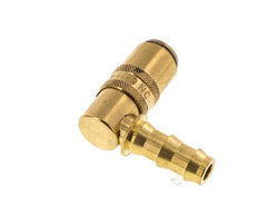 Laiton DN 6 Embout de raccord de moule 9,5 mm Pilier de tuyau Protection contre le déverrouillage Double obturation 90-deg