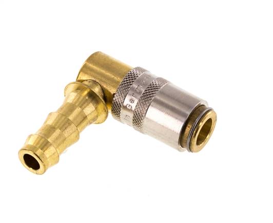 Laiton DN 6 Manchon d'accouplement 9,5 mm Pilier de tuyau Protection contre le déverrouillage 90-deg