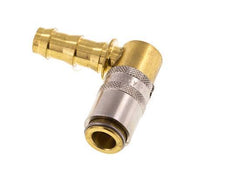 Brass DN 6 Mold Coupling Socket 9.5 mm Hose Pillar Unlocking Protection 90-deg