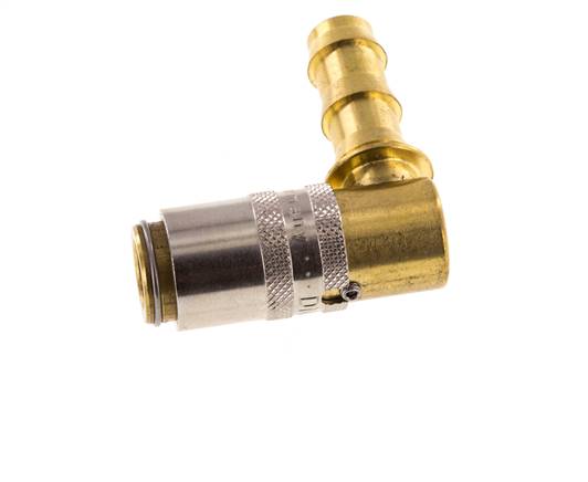 Laiton DN 6 Manchon d'accouplement 9,5 mm Pilier de tuyau Protection contre le déverrouillage 90-deg